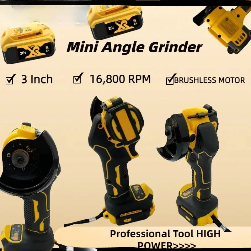 Fit DeWALT Angle Grinder 3 Inch Mini  Cordless Polishing Grinding Machine Electric Cutting Power Tools 20V 18V Battery