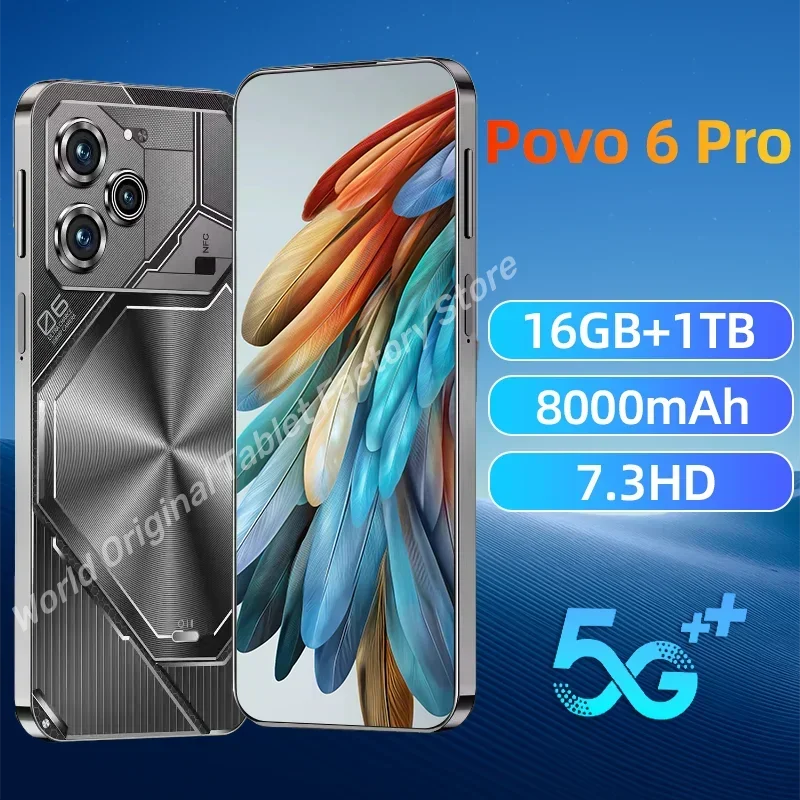 Pova-teléfono inteligente 6 Pro Original, Smartphone 5G, Dimensity9200, 7,3 pulgadas, 22GB + 2TB, DualSIM, 50 + 108MP, Android 14, NFC, desbloqueado