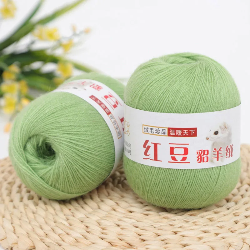 50g/roll Cashmere Cashmere Mink Wool Hand Knitted Soft Warm Alpaca Crochet Yarn Ball For Scarf Knitting Baby Knit Sweat