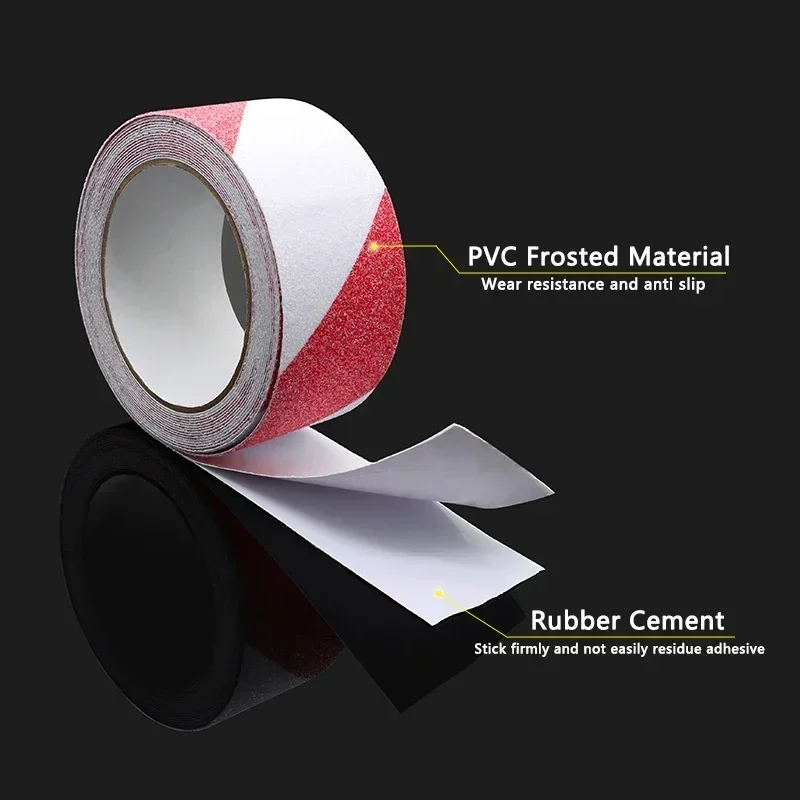 PVC Matte Tape Width 2.5/5/10cmx5m Waterproof And Wear-resistant Sandpaper Stairs PET Matte Non-slip Sticker Strip