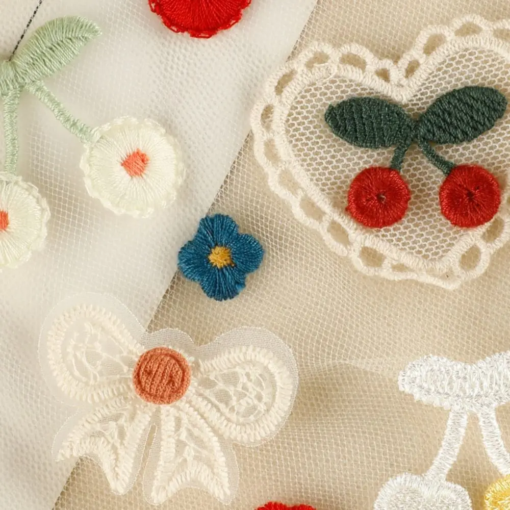 Multifunction Sew-on Embroidery Patch Cherry Flower Clothing Badge Accessories Clothing Patches Sew-on DIY Applique