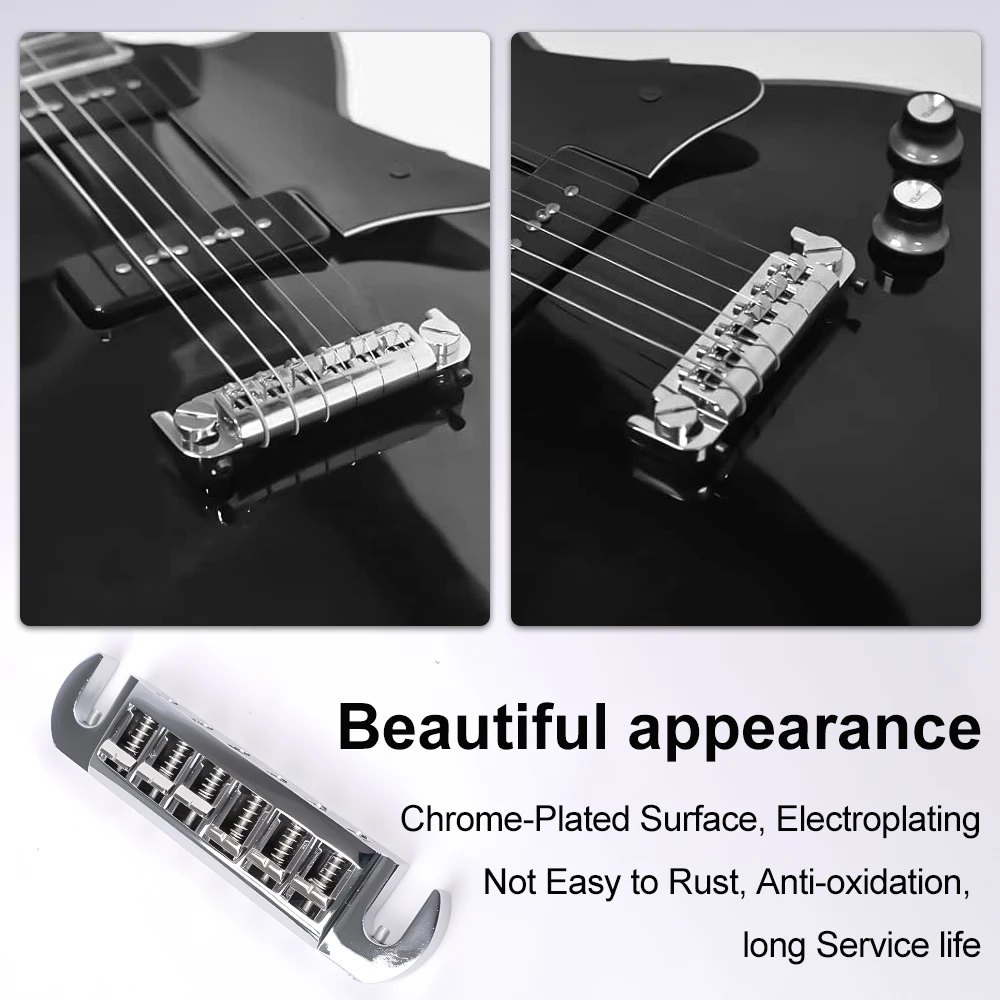 قطعة خلفية لجسر الجيتار الكهربائي من DOZZLY قطعة خلفية كومبو قابلة للدوران للجيتار الكهربائي ذو الجسم الصلب