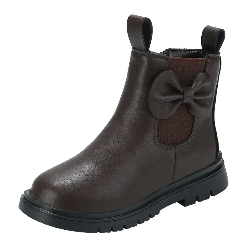 Meisjes Snowboots Boog-Knoop Prinses Enkellaarsjes Voor Kinderen Waterdicht Warm Katoen Enkel Hoge Rits Herfst Winter Classic 26-36