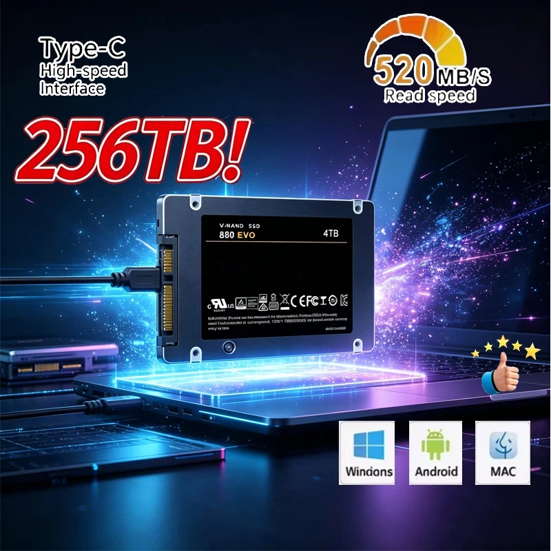Solid State Disk High Speed SSD For Laptop Microcomputer Desktop 2.5 Inch High Speed 4TB Internal HDD Hard Drive Sata3