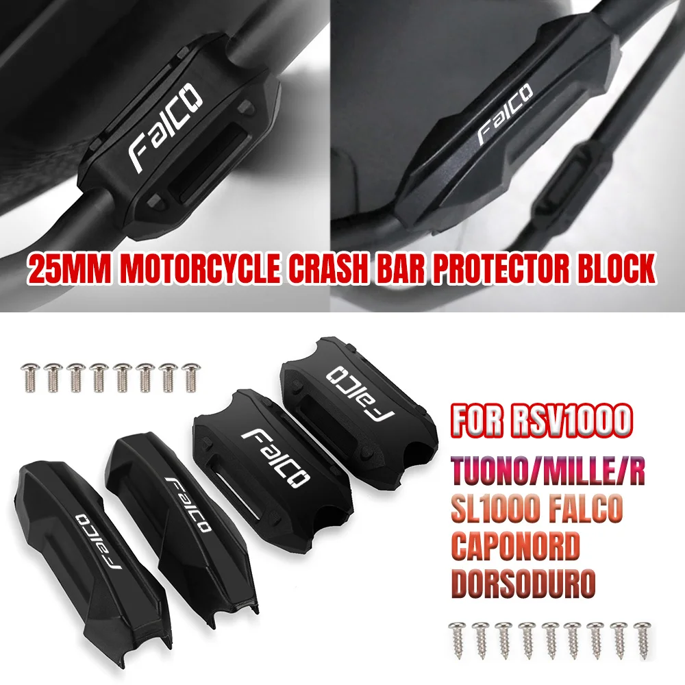 

Bumper Engine Guard 25MM Protection Block Crash Bar Decorative For Aprilia RSV1000 Tuono/MILLE/R SL1000 Falco Caponord Dorsoduro