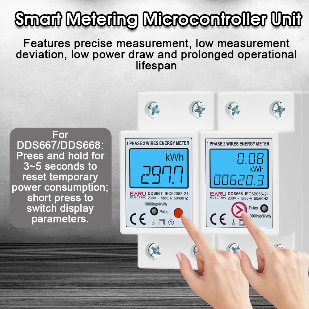 EARU AC 110V 230V Einphasiger Digitaler Energiezähler mit Nullstellungsfunktion kWh Spannung Strom Stromverbrauchszähler Elektrisches Wattmeter – Detail 6
