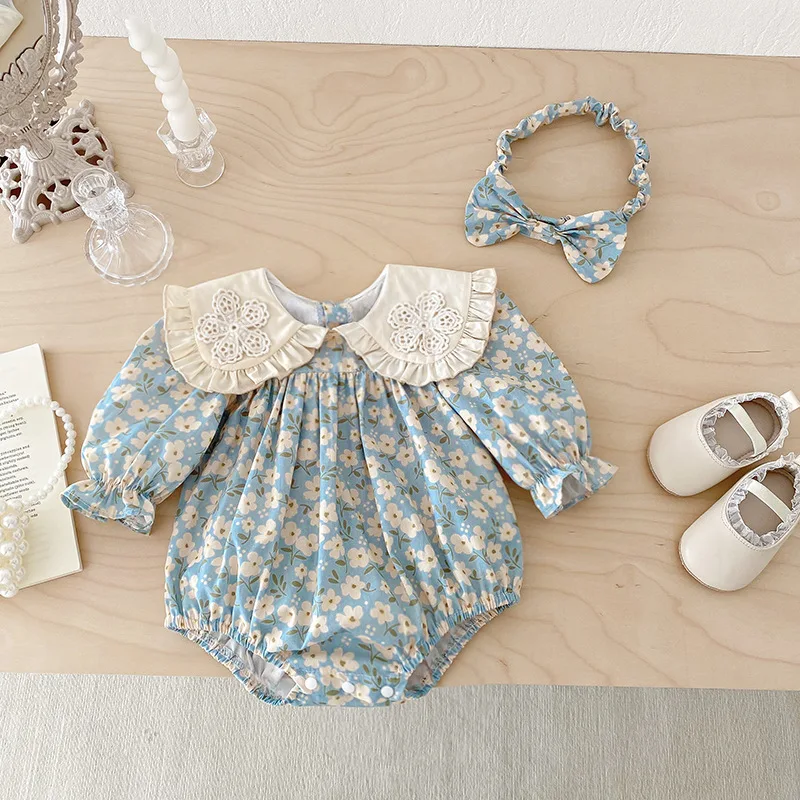 ZOETOPKID 2026 Neue Kinderkleidung Prinzessinnenkleider Baby-Strampler Langärmelig Baumwolle Spitze Patchwork 0-24M Mädchen Partykleid – Detail 13