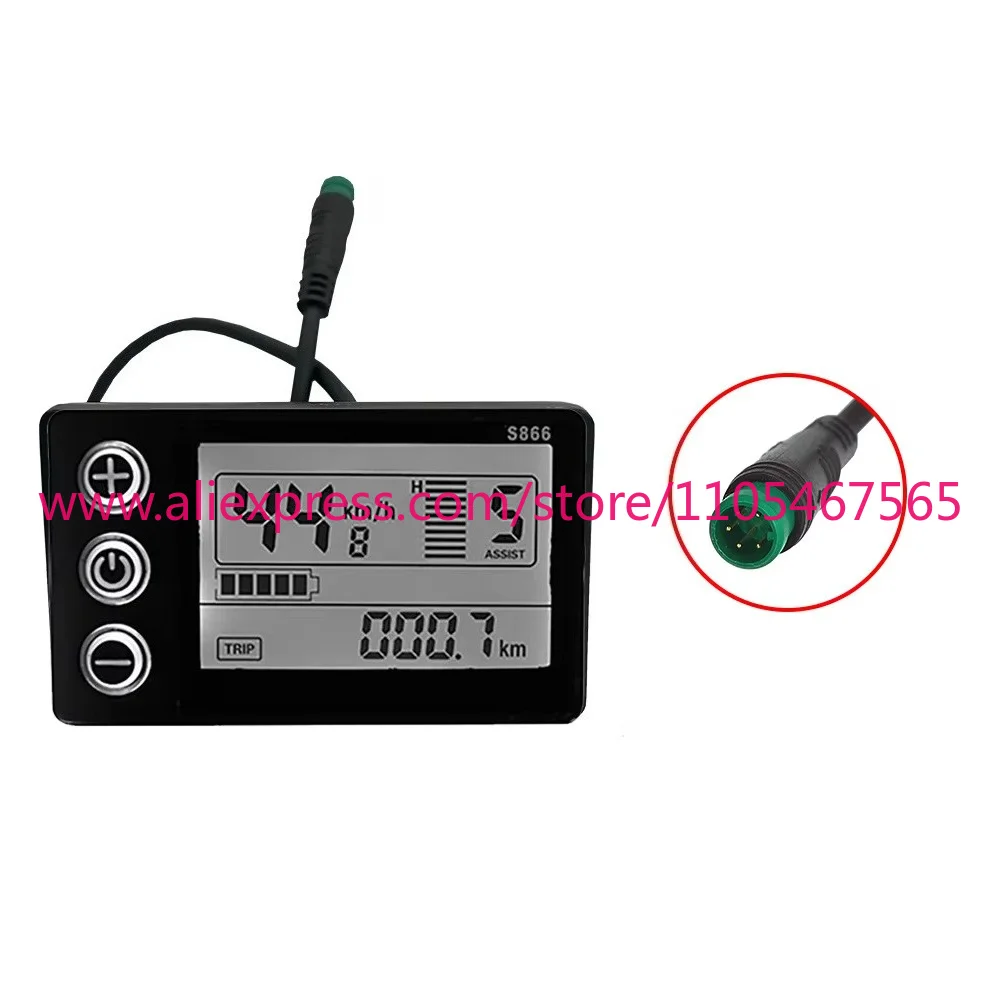 

24V 36V 48v Electric bicycle LCD display S866 display instrument control panel waterproof plug