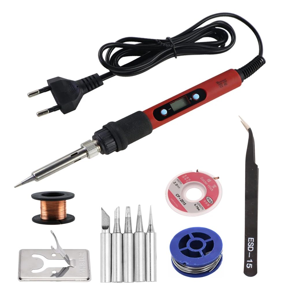 Adjustable Digital Display 80W Electronic Soldering Iron Electric Welding Solder Rework Heat Pencil Repair Tool Station Solder