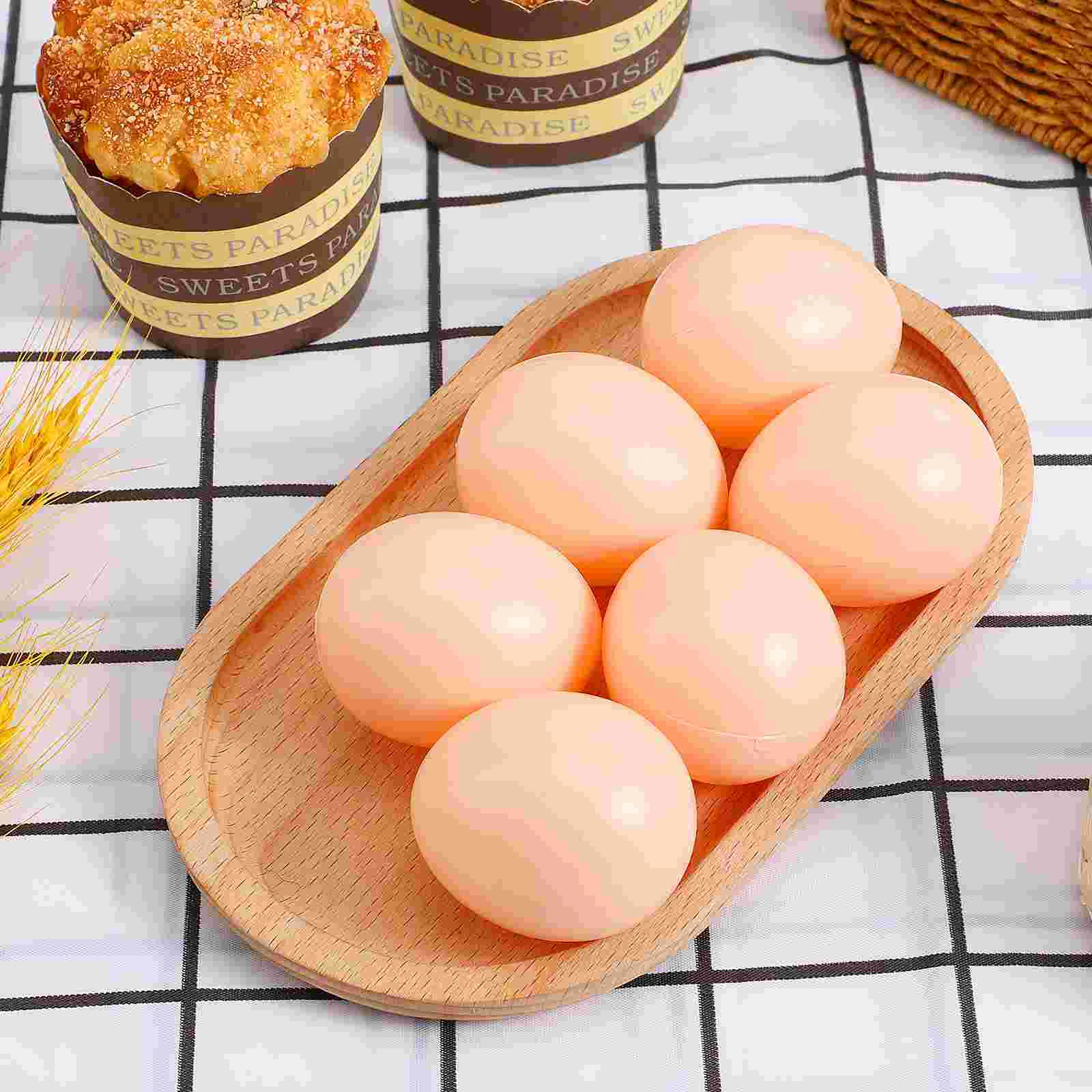 20 Pcs Simulated Plastic Eggs DIY Graffiti Easter Fake Unfinished Painting Festival Kids Toy Artificial Chicken