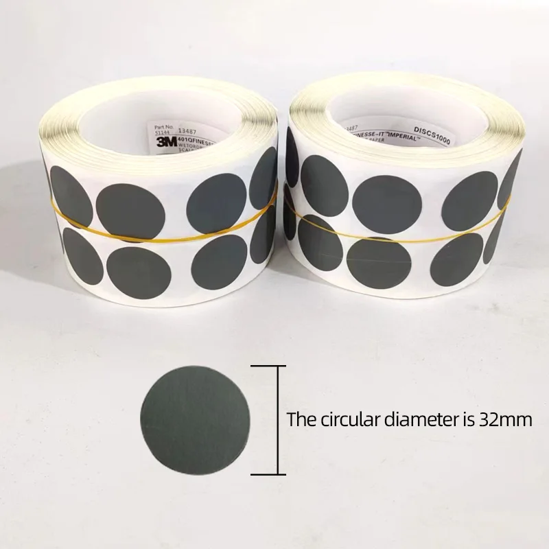 Original 3M 401Q 13487 Sandpaper Roll 32mm 1Inch Round  Sanding Dish Discs Paint  Glue Back  Small Repair Polishing Car Abrasive