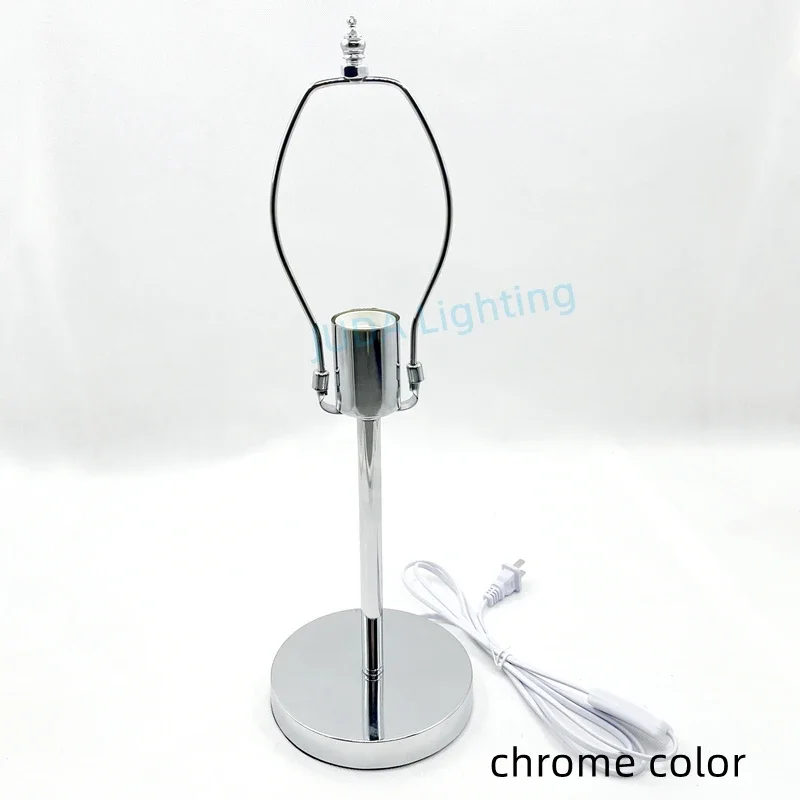 Copper Gold Color Table Lamp Retro Floor Lamp Iron Lamp Base Cable E27 Socket Lamp Holder Desk Lamp Metal Lamp Base with Bracket