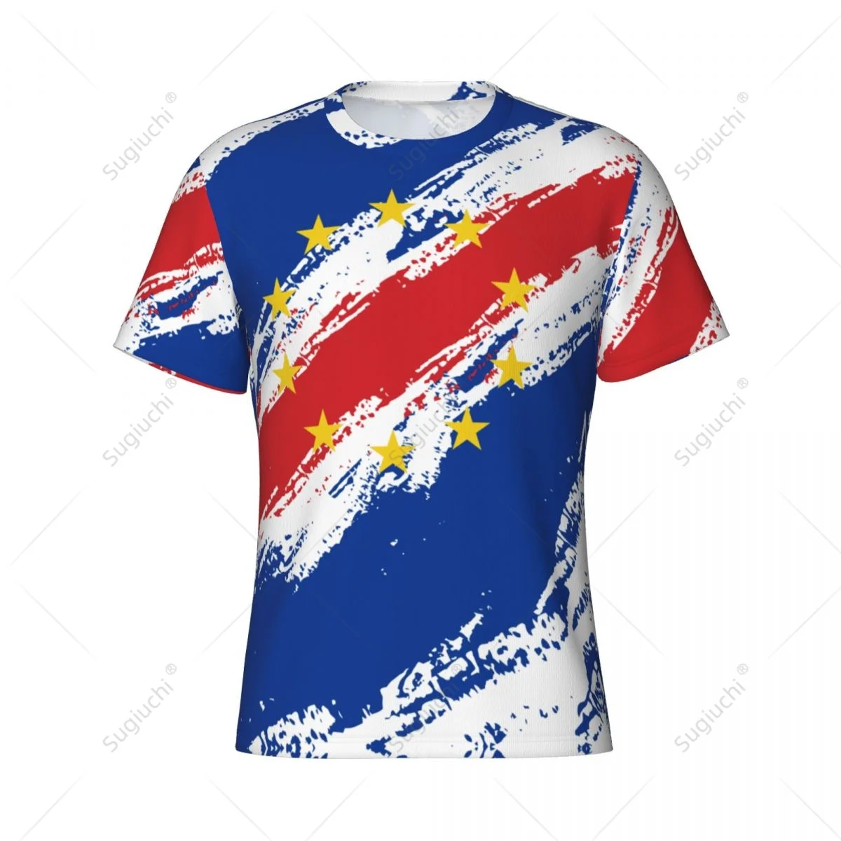 Custom Name Nunber Cape Verde Flag Color Men Tight Sports T-shirt Women Tees jersey For Soccer Football Fans