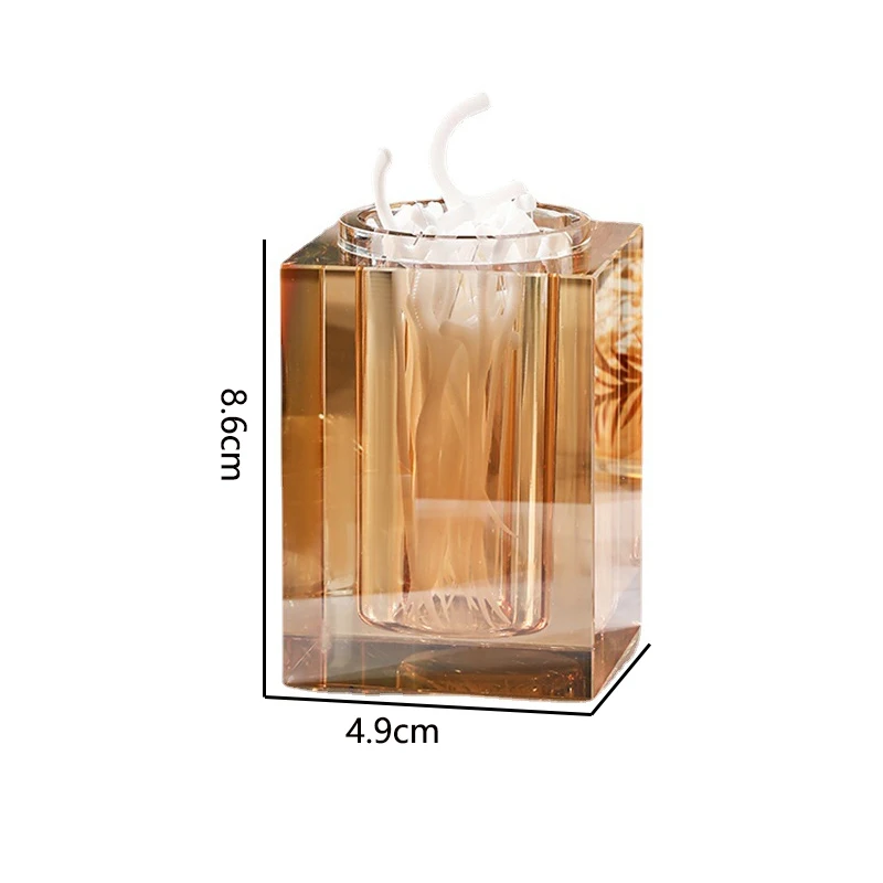 Luxury Crystal Glass Toothpick Box Barrel Home Dining Table Hotel Cotton Swab Dental Floss Storage Box Jar Clear Glass Container