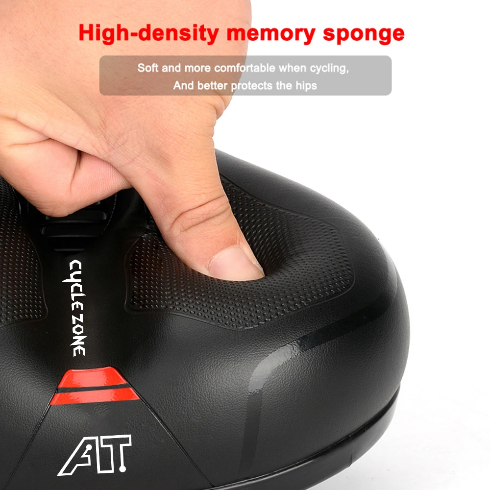 سرج دراجة مجوف للتنفس للرجال والنساء MTB ممتص للصدمات مريح وعقب كبير تحذير للسلامة