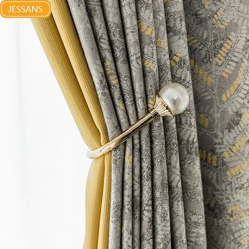 

Modern light luxury gray mosaic curtain light luxury bedroom bay window sheer curtain Curtains for Living dining room bedroom