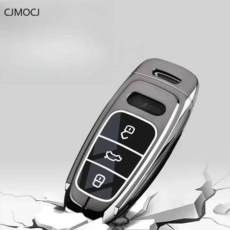 Zinc Alloy Key Cover Shell Fob Case Skin Holder For Audi A6L (45TFSI/55TFSI) 2023-2024