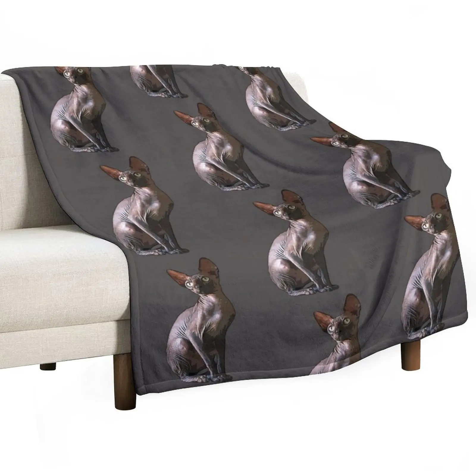 

Black Sphynx Cat Throw Blanket Vintage Thermals For Travel Sofa Quilt christmas decoration Blankets