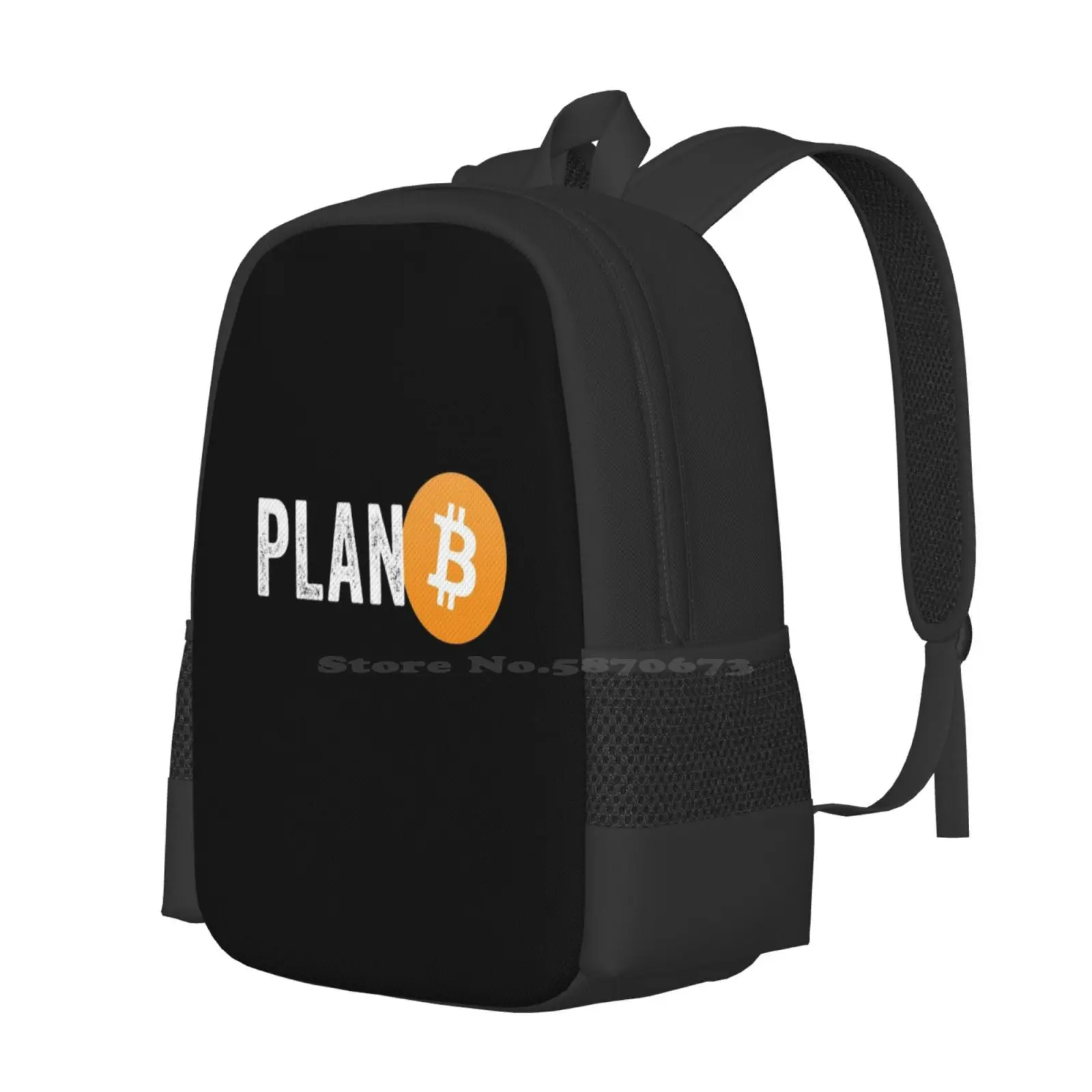 Plan B Fashion Pattern Design Travel Laptop School Backpack Bag Plan B Bitcoin Cryptocurrency Cash Mining Code