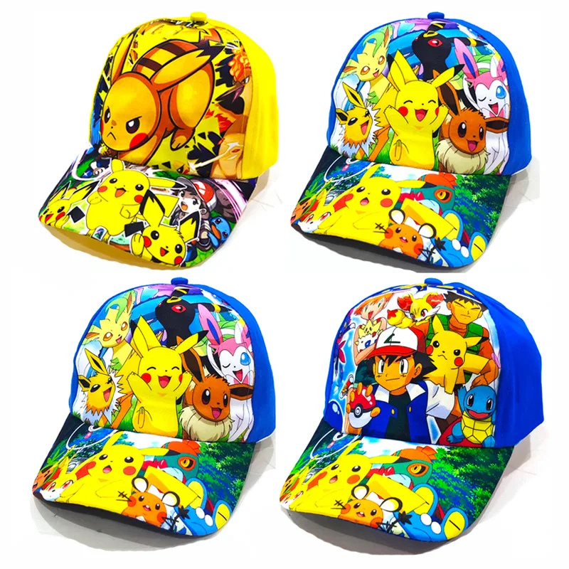 Cartoon Pikachu Kids Baseball Sun Hat Casquette Adjustable Sun Hat for Kids Children Baseball Cap for Boys Girls Sun Visor Cap