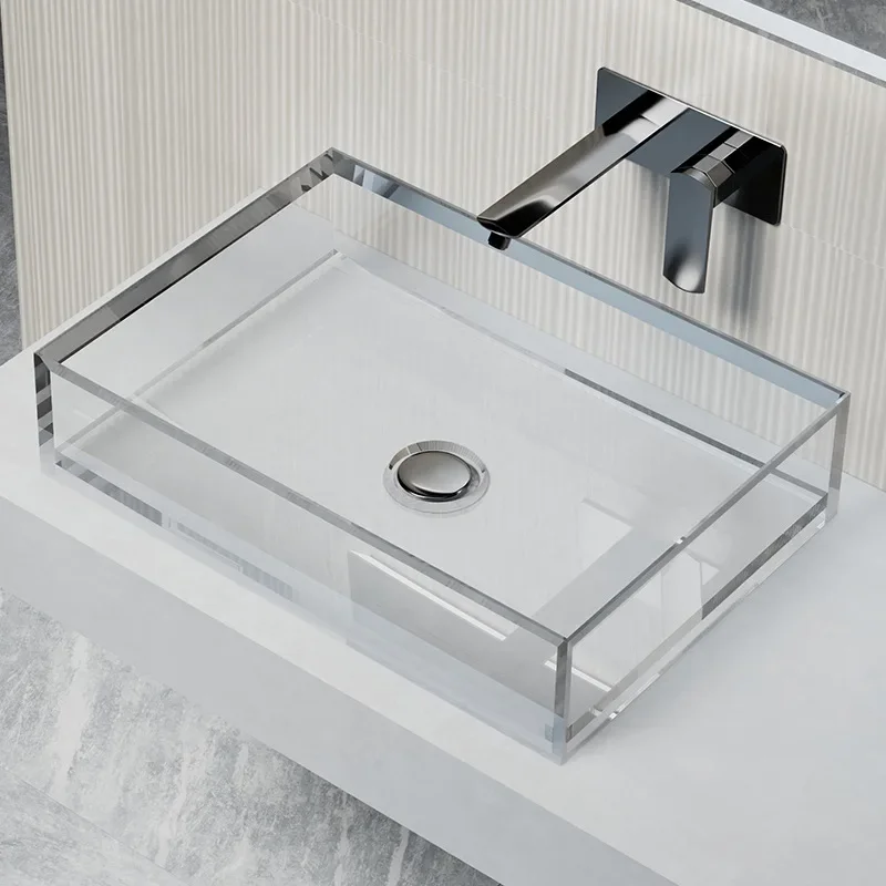 On-stage basin Transparent resin Household bathroom Art Color crystal Designer Personalized