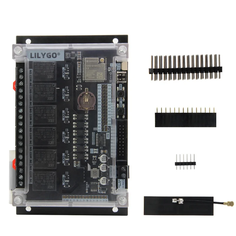 ABKI-LILYGO T-Relays3 ESP32-S3 6-Way لوحة تطوير التتابع أسود ABS واي فاي بلوتوث وحدة لاسلكية