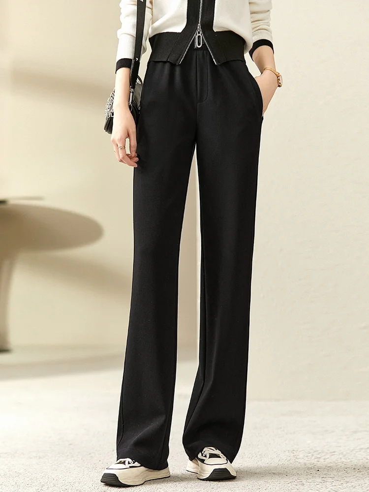 SENTUBILA Wide Leg Pants Solid Casual Trousers Korean Fashion 2024 Y2K Elastic Waist Pants Women Clothing Streetwear 123K43685