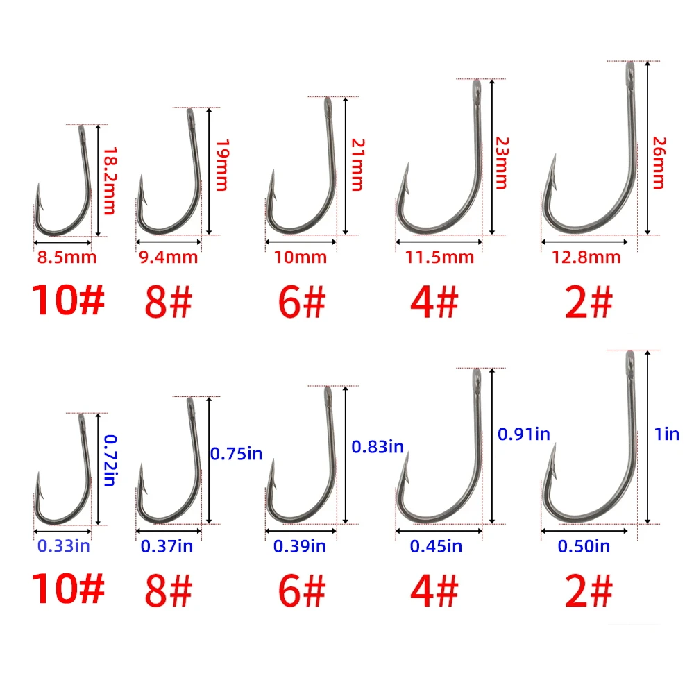 100pcs Carp Fishing Coating High Carbon Stainless Steel Barbed Hooks 8017  Fishing Hooks Accessories