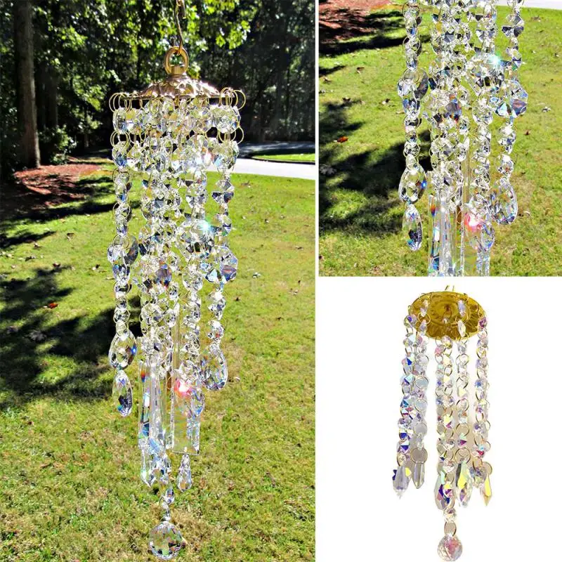 

21cm Colorful Crystal Wind Chimes Home Garden Patio Lawn Hanging Decoration Ornament Wind Chimes Crystal Wind Chimes Wind Chimes