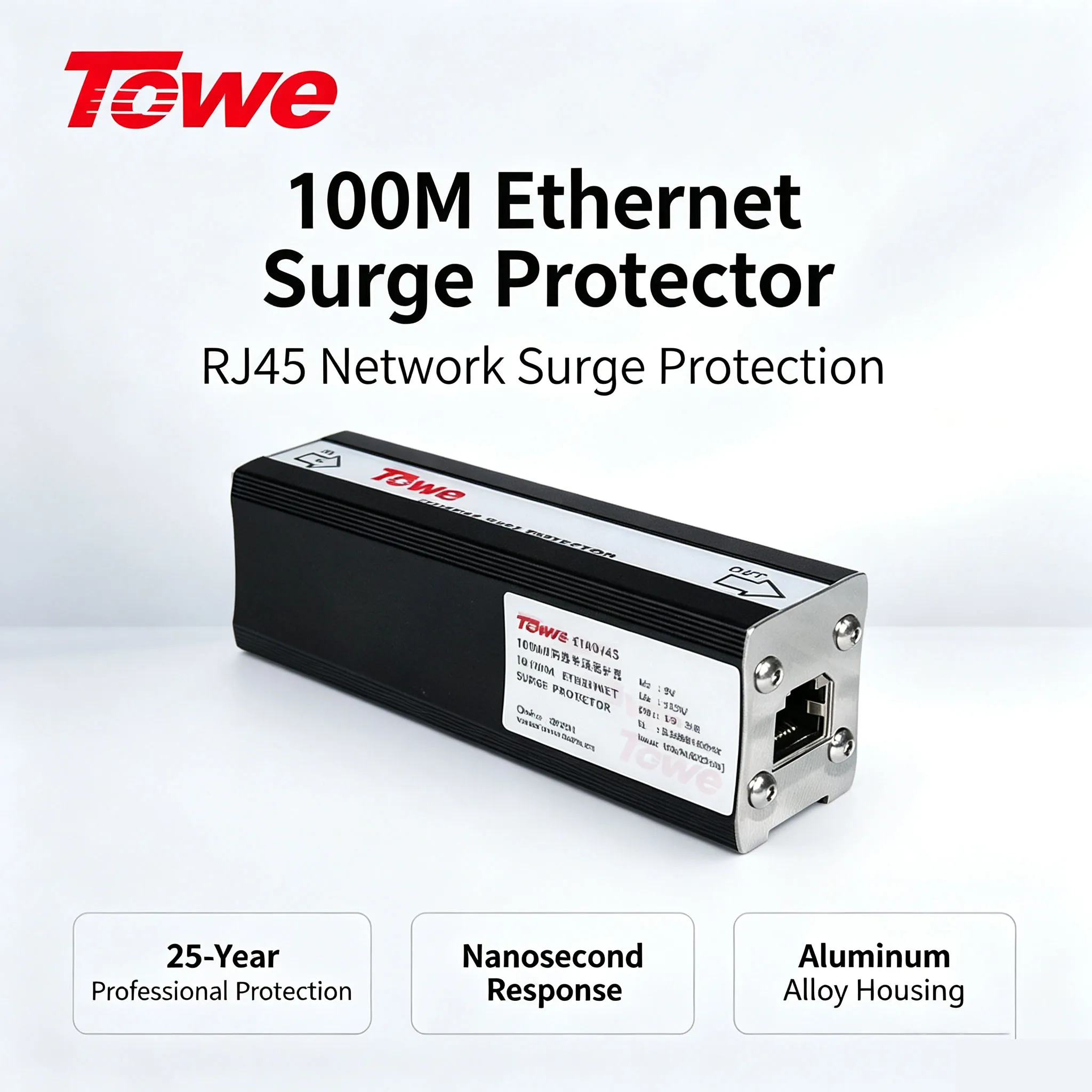 RJ45 Ethernet Surge Protector 100Mbps LAN Lightning Protection SPD 4 Line Network Protector for Cat5 Cat5e Data Communication