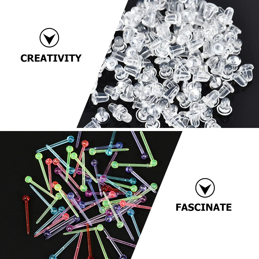 

1 set 1 Set Plastic Plugs Multi-Functional Ear Studs Retainers Diy Earring Accessories Protective Earring Making Plugs Ear