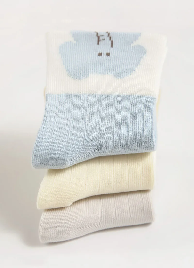 3 Pairs a Lot MILANCEL Spring Baby Knee-high Socks 0-3T Cartoon Animal Girls In Tube Socks Color Blocking Toddler Boys Socks