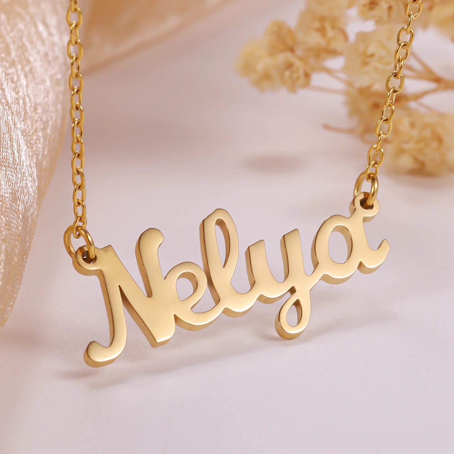 Gepersonaliseerde naam ketting goud roestvrij staal naam ketting aangepaste naam kettingen, aangepaste hanger, charme vrouwen sieraden cadeau