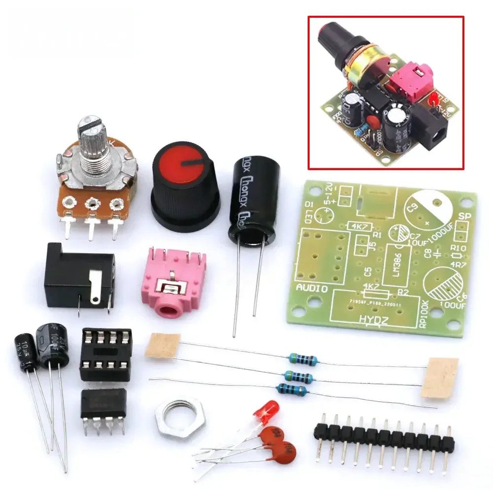 LM386 Mini Audio Amplifier Board - 3V-12V Operation with Enhanced Sound Quality for Arduino & Guitar Pedals