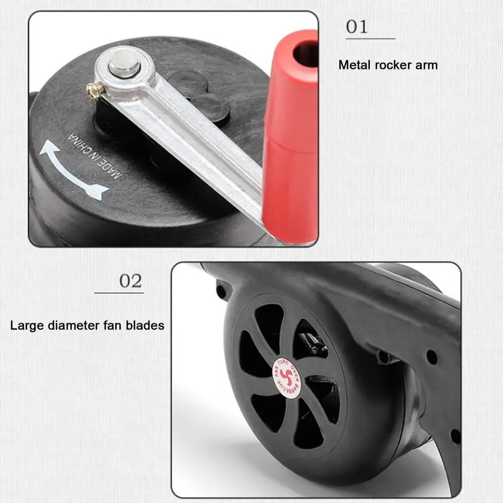 Small Hair Dryer Portable Camping Hand Blower for Bbq Outdoor Barbecue Fan with Strong Airflow Firewood Shaker Picnic