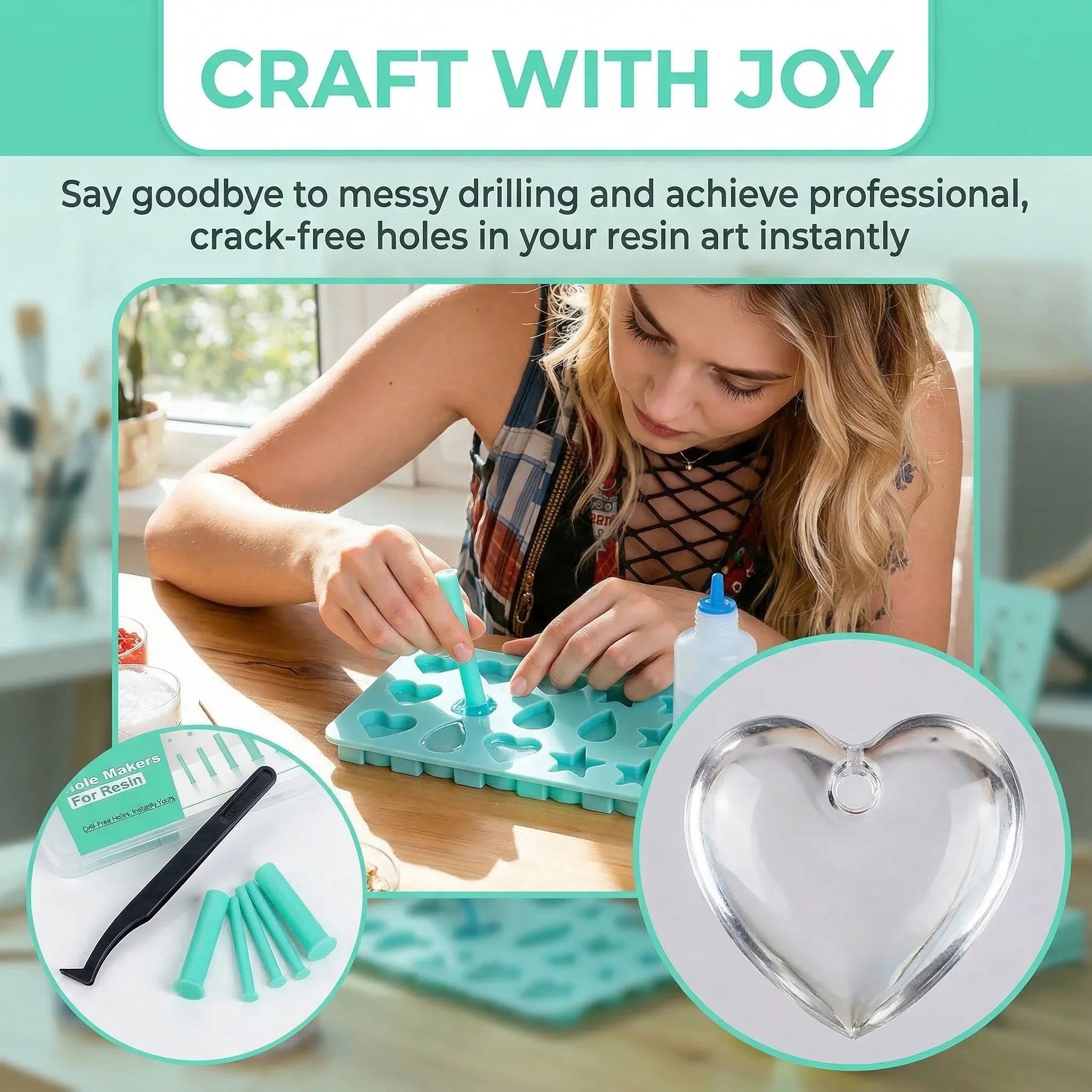 35pcs Resin Hole Opener Kit 2-8mm Jewelry Making Punch Tool Set for Epoxy UV Resin DIY Keychain Pendant Silicone Mold Craft Acce view 4