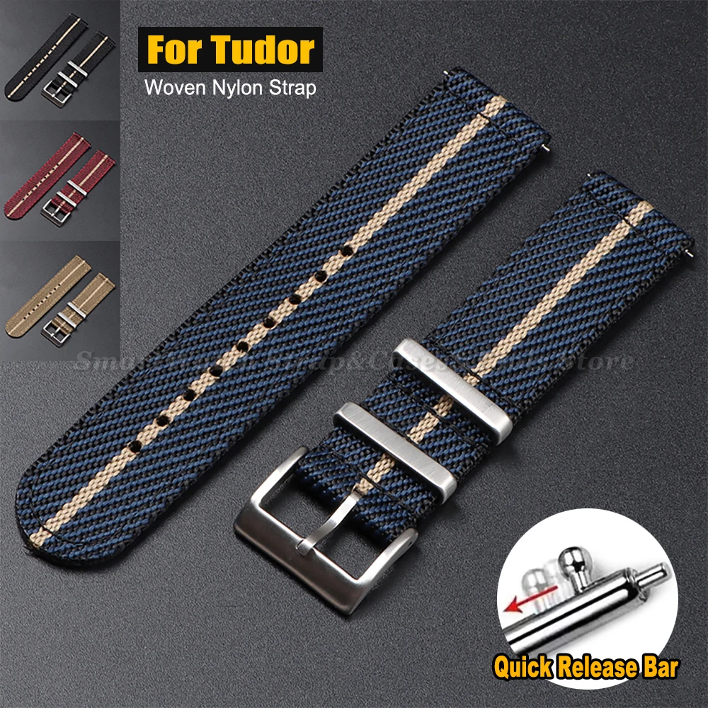 النايلون أشرطة ساعات اليد العسكرية الرياضة حزام الساعات ل تيودور لأوميغا المنسوجة النسيج 20 مللي متر 22 مللي متر الفرقة للرجال الإفراج السريع سوار أحزمة #1