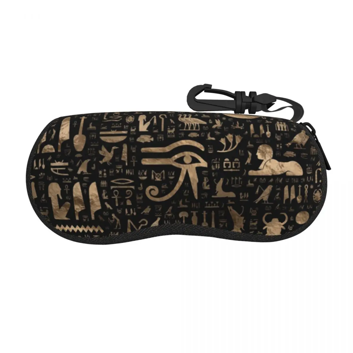 Custom Ancient Egyptian Hieroglyphs Shell Glasses Case Unisex Travel Egypt Art Eyeglasses Case Sunglasses Protector Box