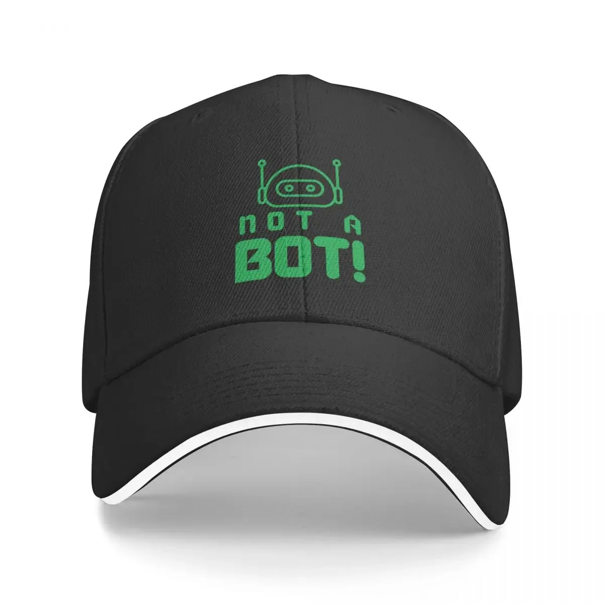 New Not a Bot 2- Funny Quirky Text Verified Authentic Human Baseball Cap black Brand Man Caps Hat Male Women's