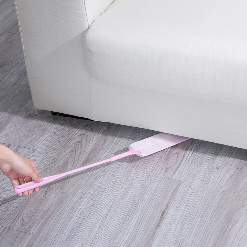 Brosse à interstices, outil de nettoyage pour le dessous du lit, manche allongé, dépoussiéreur électrostatique, brosse à poussière en tissu non tissé