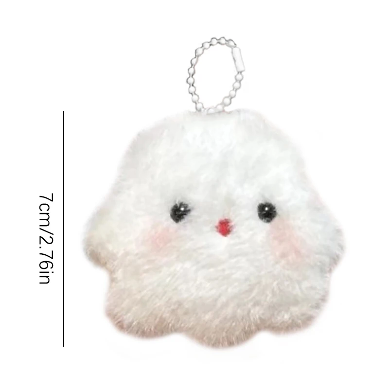 Cartoon Cute Little Ghost Squeak Keychain Pendant Cute Plush Doll Toy Kawaii Soft Stuffed Bag Charms Decor Couple Friends Gift