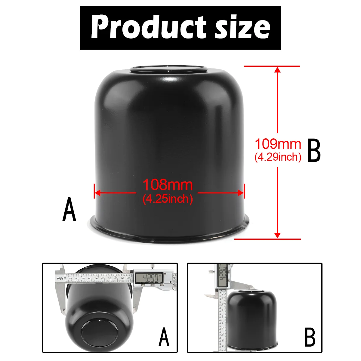Eloxiumy 2pcs or 4pcs 108mm Stainless Push-Thru Center Caps For Trailers Trucks SUVs RV Wheel Rims Push Through Center Caps 4.25
