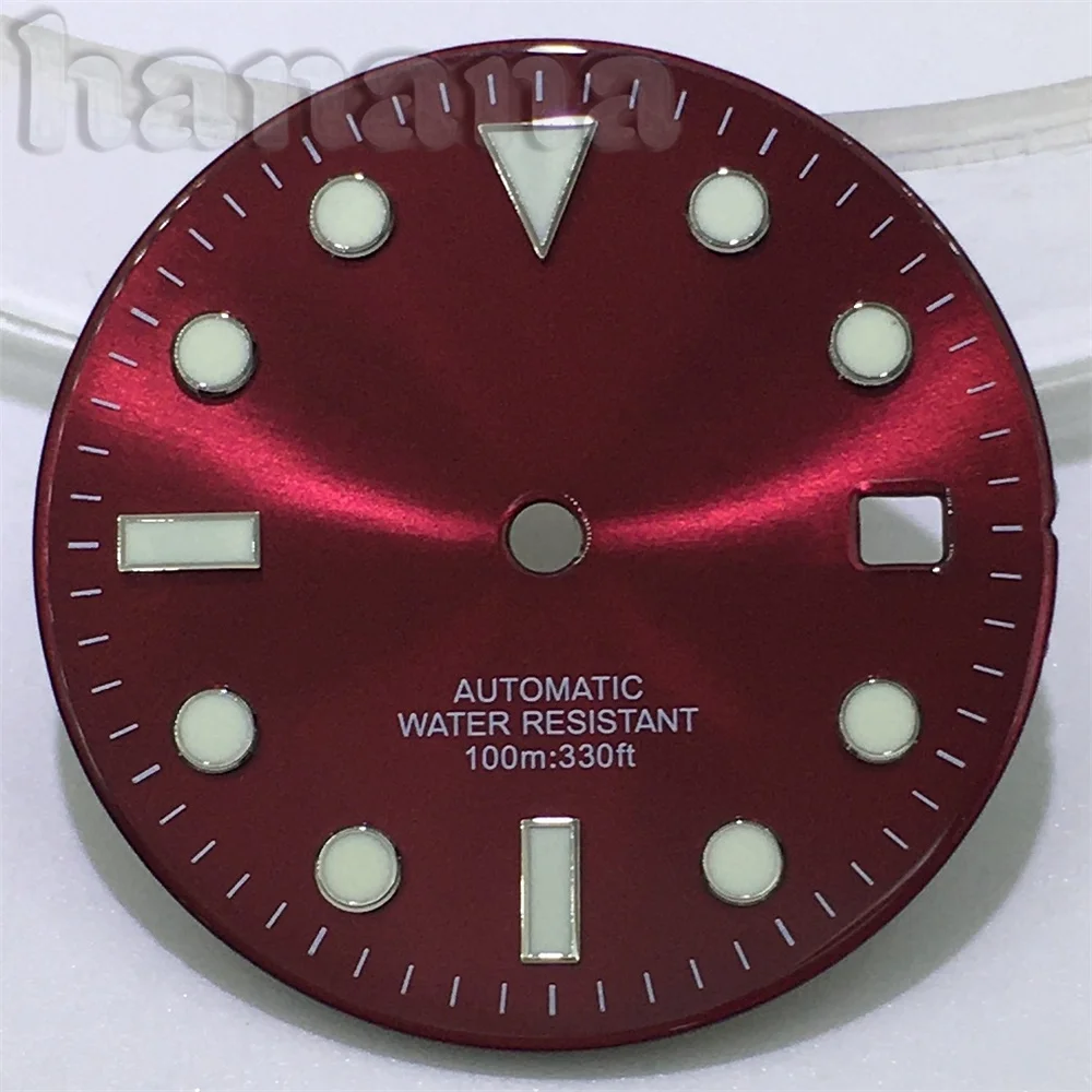 Черный и серый циферблат диаметром 29 мм подходит для механизма NH35 NH36 ETA2824 Miyota 8215 DG2813 3804 PT5000 Зеленый светящийся