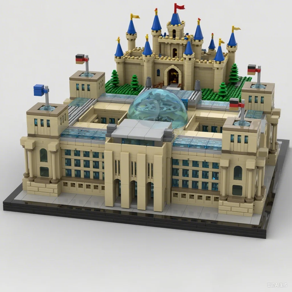 2380pcs MOC 베를린 제국의회 역사 건물 건축 DIY 모델 빌딩 블록 생일 장난감 선물