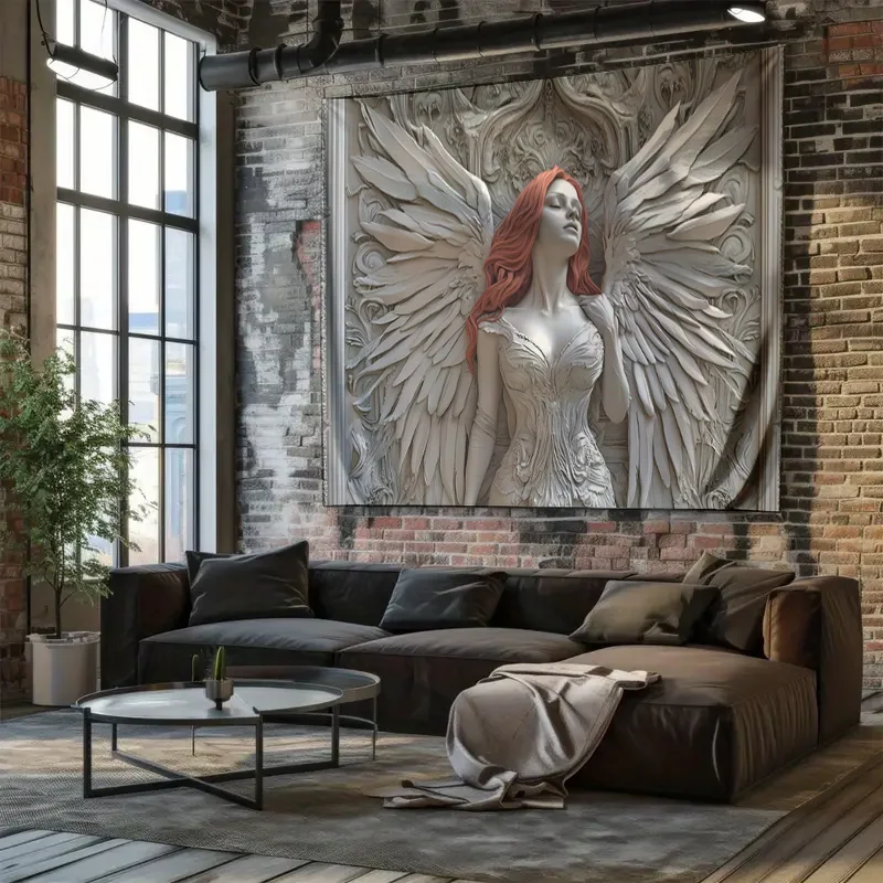 "أجنحة الملاك - نسيج قماشي معلق بتأثير تخفيف ثلاثي الأبعاد" #3