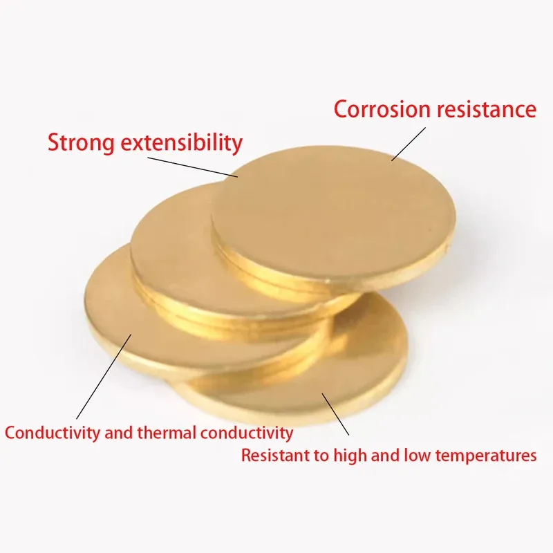 H62 Brass Solid Round Discs, 10mm To 300mm Diameter Metal Blanks With 0.3/0.5/0.8mm Thickness Crafting And Industrial Use