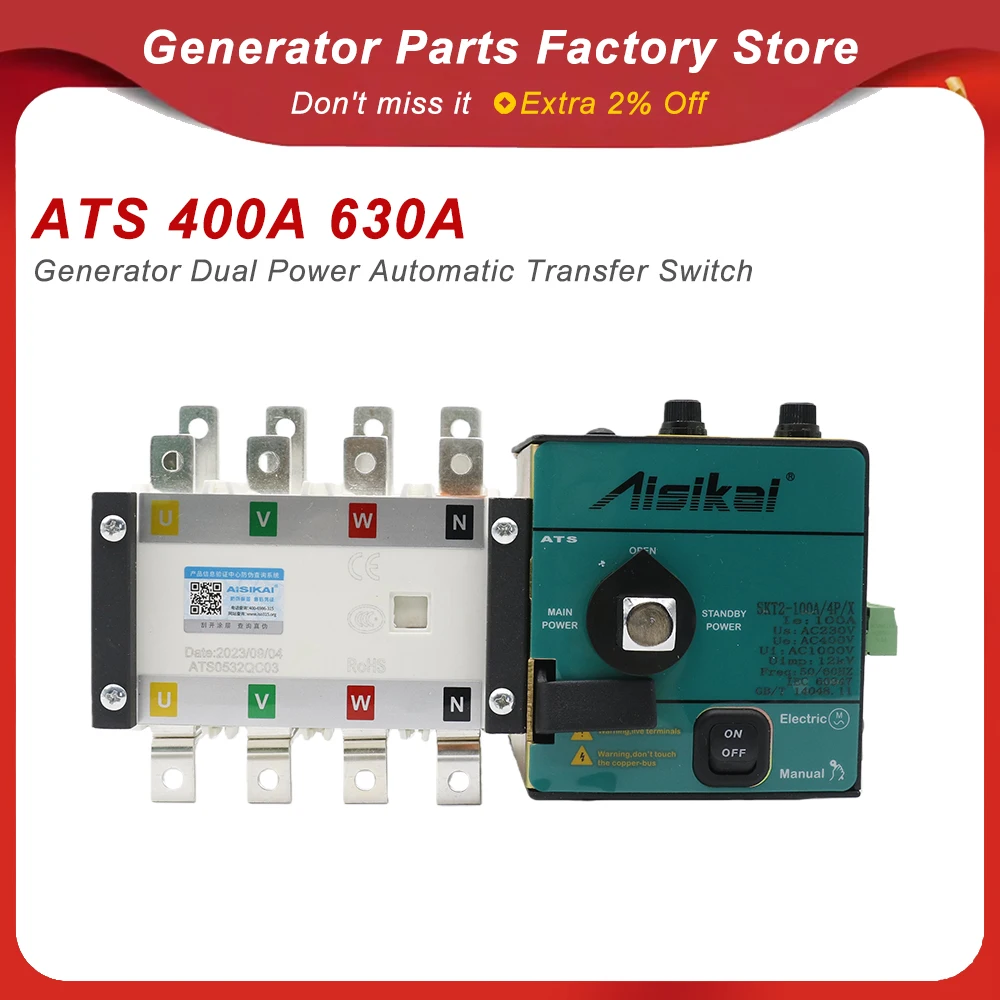 Original For ATS 400A 630A 4P Generator Dual Power Automatic Transfer Switch AC220V Genset Parts Controller Control Module