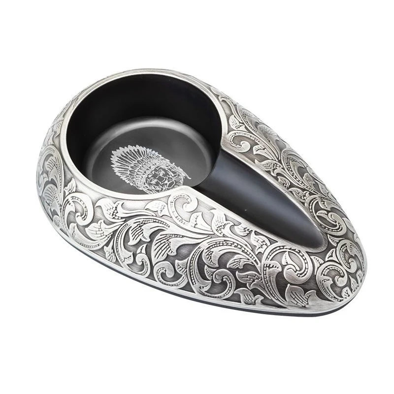 

New cigar ashtray zinc alloy retro single home office large capacity