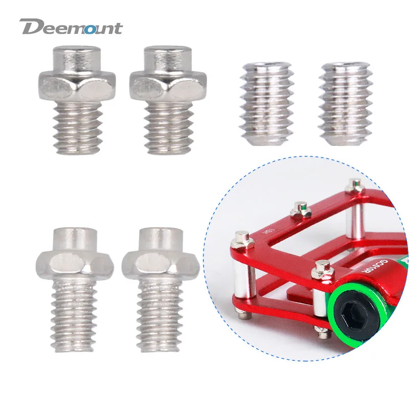 5PCS Bicycle Pedal Bolts Anti-skid M4 Steel Stud Pin Nail for Cycle Pedals Mount Bike Parts MTB Folding Cycling Pedal Anti-slip