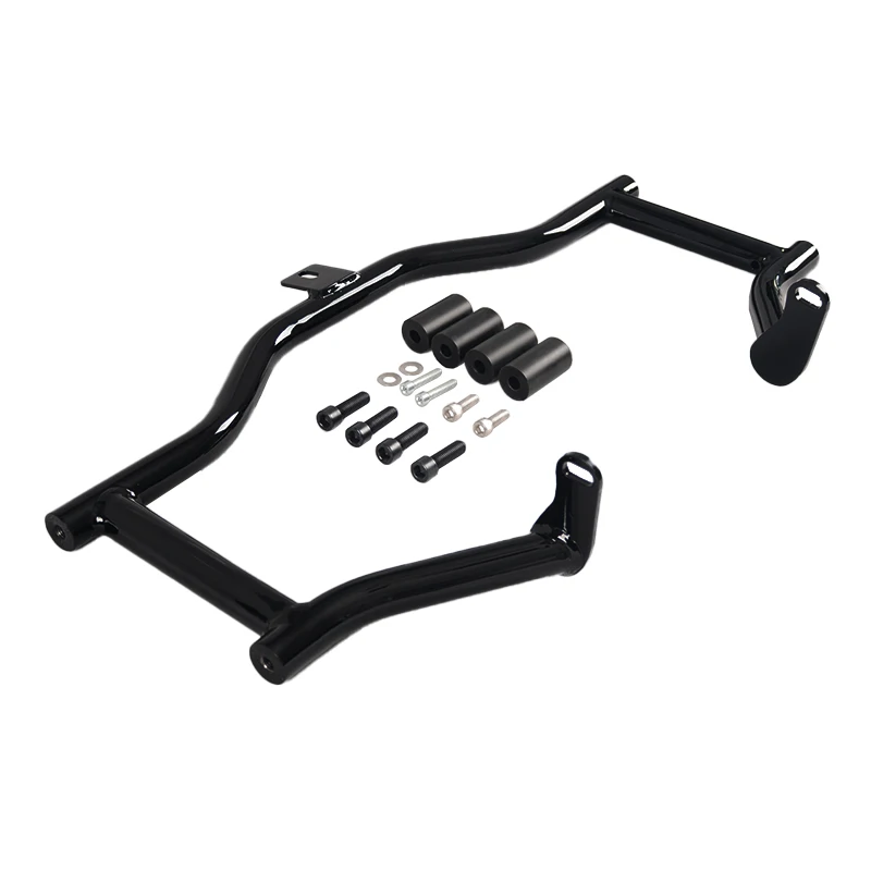 New Double Protech Club Style Steel Black Engine Guard Crash Bars For Touring 2009-2023